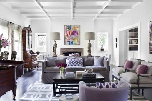 Gray and White Lavender Living Room