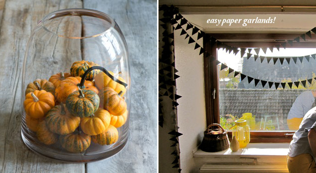 Small Pumpkins and Garland Small Pumpkins and Garland
